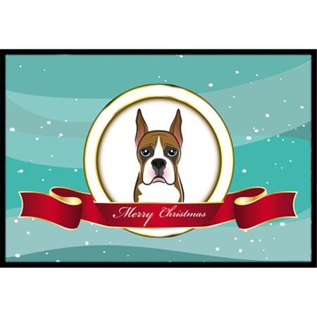 Carolines Treasures Boxer Merry Christmas Indoor and Outdoor Mat- 18 x 27 in. BB1533MAT